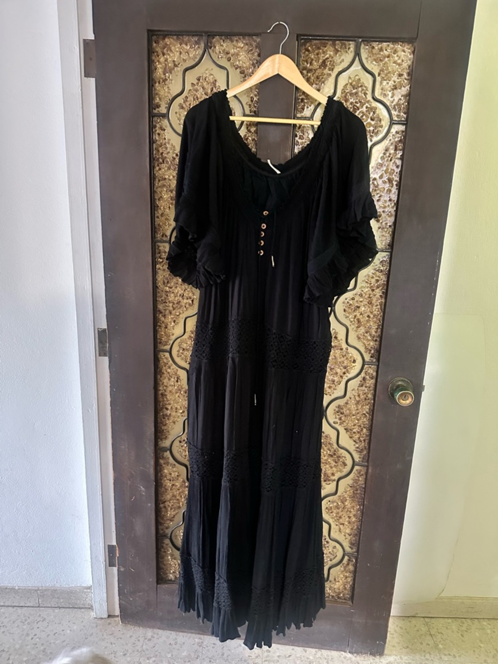 Free People Dream On Maxi Dress - Elegant Crochet Detail - Picture 2 of 7